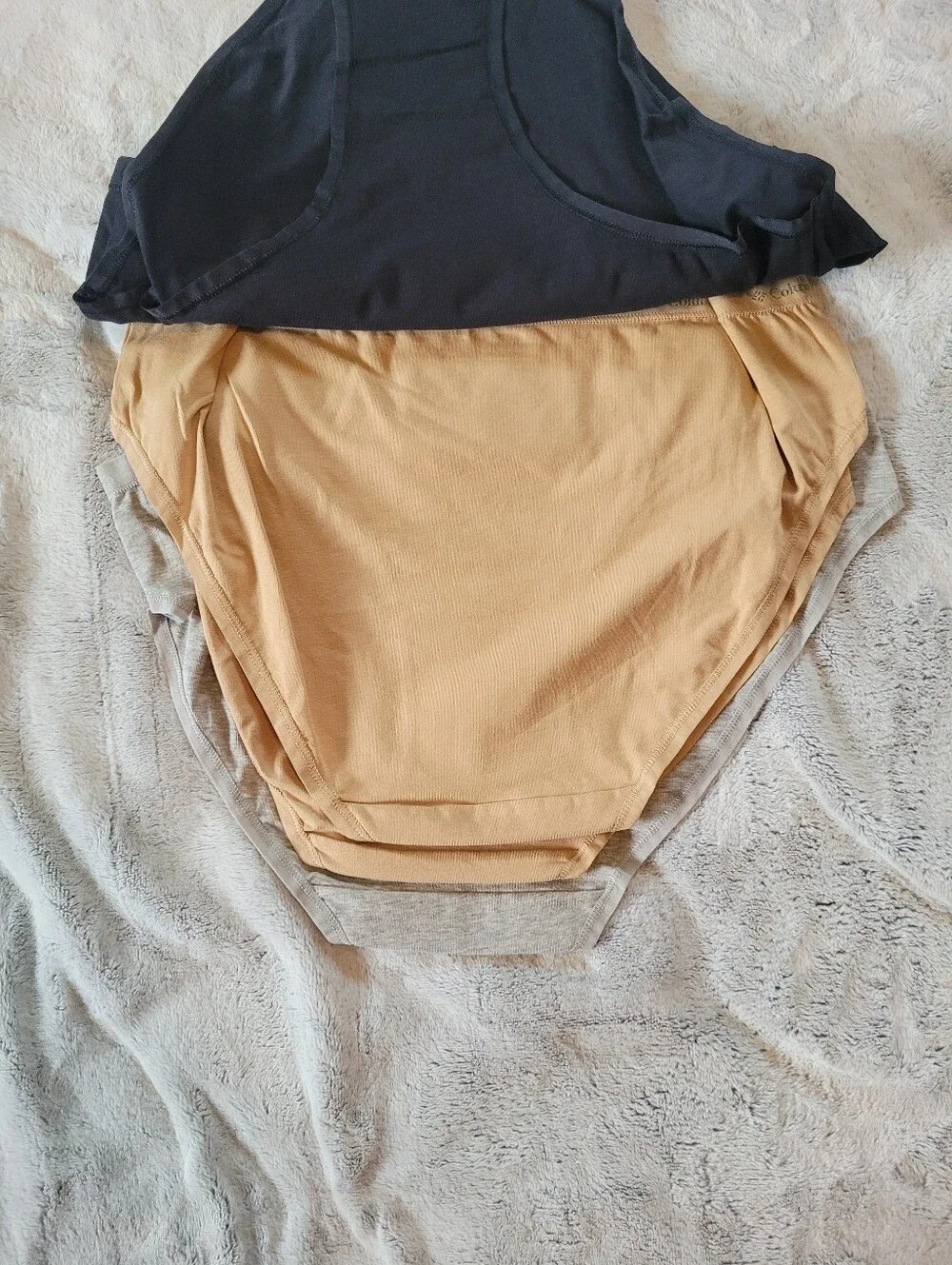 5-Pk Columbia Womens Size XL Bikini Cotton Panties Underwear Black Tan Gray
